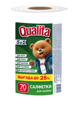 Qualita Optima салфетки вискозные в рулоне 70 шт 