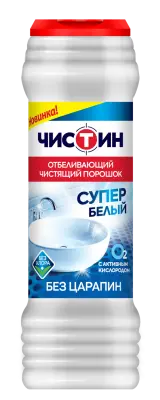 Чистин отбеливающий чистящий порошок супер белый 400 г 