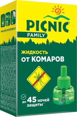 Picnic family жидкость от комаров 45 ночей 30 мл 