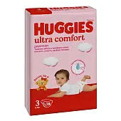 Huggies Ultra Comfort подгузники для девочек 5-9 кг 3 размер 78 шт