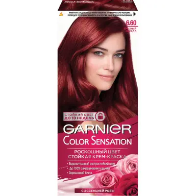 Garnier Color Sensation стойкая крем краска для волос оттенок 6.60 красный коралл 
