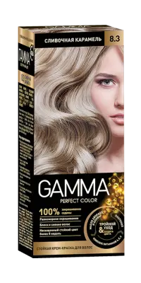 Gamma Perfect Hair стойкая крем краска тон 8.3 сливочная карамель 