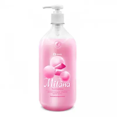 GraSS крем мыло жидкое увлажняющее milana fruit bubbles флакон 1000 мл 