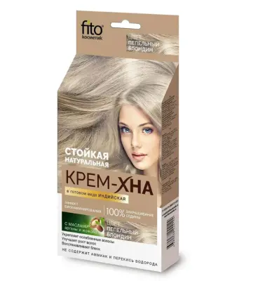 Fito косметик крем хна индийская  в готовом виде пепельный блондин 50 мл 