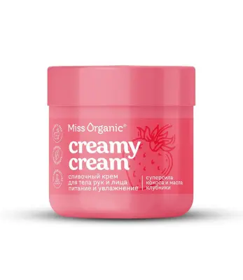 Miss Organic сливочный крем для тела и рук питание и увлажнение creamy ream 140 мл 