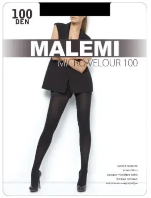 MALEMI  колготки  micro velour 100  nero 3 теплые матовые из 3D микрофибры 