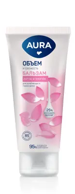 Aura бальзам для волос объём и свежесть туба флиптоп 250 мл 