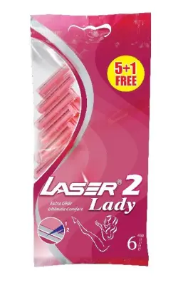 Лазер одноразовые бритвы с двумя лезвиями Лазер II Леди 6шт 