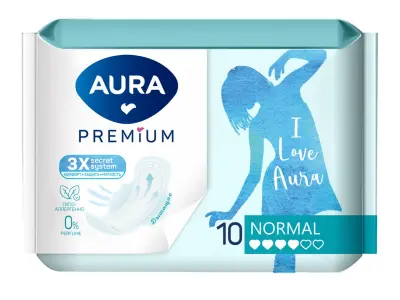 Aura premium прокладки женские гигиенические normal 10 шт 