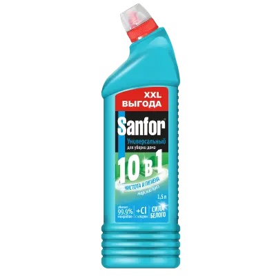 Sanfor Universal средство для чистки и дезинфекции 10 в1 морской бриз 1500 мл 