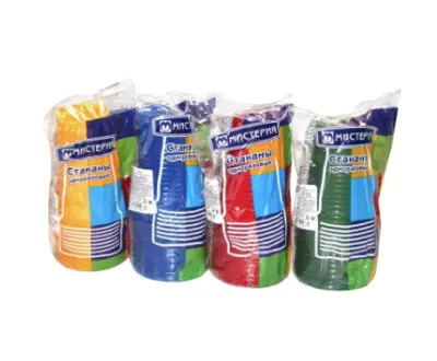 Стакан 200 мл пп цветной пластиковый набор 12 шт 