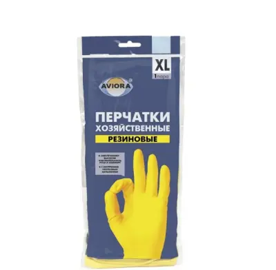 Aviora перчатки резиновые хозяйственные xl 