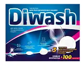 Diwash таблетки для посудомоечных машин 100 шт