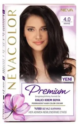 Nevacolor PRЕMIUM стойкая крем краска для волос 4.0 BROWN кофе 