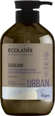 Ecolatier Бальзам восстанавливающий  для поврежденных волос аргана & белый жасмин, 400 мл 