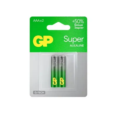 GP батарейки super alkaline ААA/LR03 2 шт 