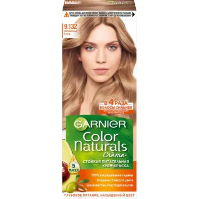 Garnier стойкая питательная крем краска для волос color naturals оттенок 9.132 натуральный блонд 