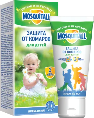 Mosquitall крем нежная защита для детей от комаров 40 мл 