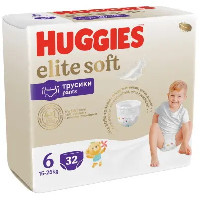 Huggies Elite Soft подгузники трусики 15-25 кг 6 размер 32 шт 