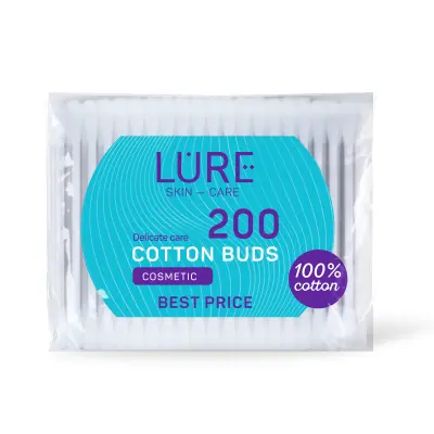 Lure ватные палочки п э пакет 200 шт 