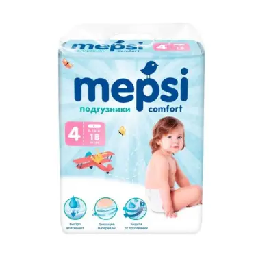 Mepsi детские подгузники l 9 16 кг 18 шт 
