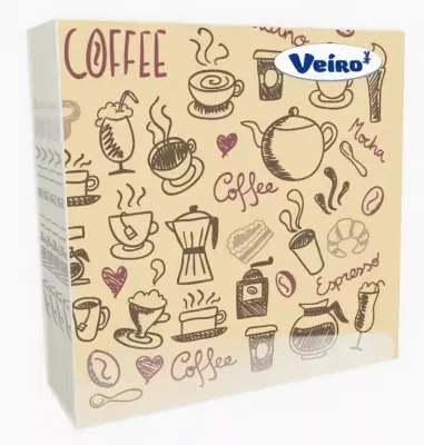 Veiro салфетки 3-слойные с рисунком 33*33 20 листов 