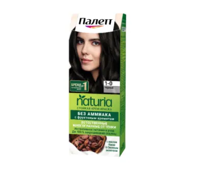 Палетт Naturia краска для волос 1-0 чёрный 