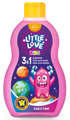 Little love шампунь гель для душа пена для ванны для детей 3 в1 бабл гам 400 мл 