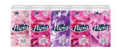 Papia Classical носовые платочки ароматизированные tender bloom 3-х слойные 10уп по 10 платочков 1 шт=1уп, 1спайка=10 шт 